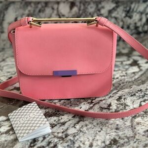 Furla Pink and Purple Crossbody Bag with Gold Hardware